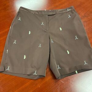 Coral Bay Golf Brown Embroidered Golf Skort sz 14 EUC